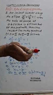 AOD : Rate of Change of Quantities. #12th #calculus