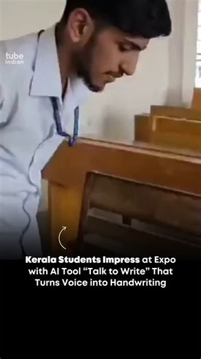 Tube Indian on Instagram: "At the Ente Keralam Expo 2025, a group of students from Kerala introduced a smart and creative invention called “Talk to Write.” This amazing tool uses AI to listen to what a person says, change it into text, and then write it out on paper using a small robotic machine. The students built it using simple and low-cost tools like Raspberry Pi and Arduino. Many people at the expo were surprised and impressed by how this simple idea could be so useful. It can help students