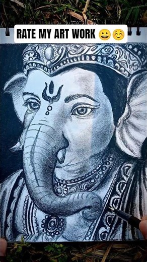 Shree Ganesha 3d art work 🥲... #art #ganesh #trending