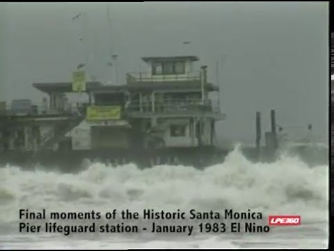 El Nino Storm Destroys Santa Monica Pier Structure - 1983