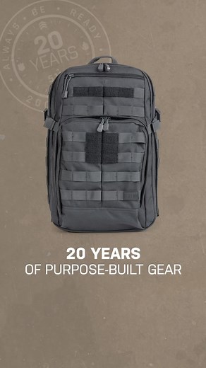 Our first backpacks, the RUSH Series, were launched back in 2007 - and they are still going strong! As we are celebrating our 20th anniversary, we look back at many more iconic backpacks that have followed. 20 years of purpose-built gear - and counting. . . #RUSHbackpack #rush #technicalbackpack #dutypack #dutybackpack #hikingbackpack #tacticalbackpack #backpack #purposebuiltgear #alwaysbeready | 5.11 Tactical