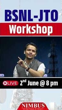BSNL JTO 2026 Workshop 🚀 How to Crack BSNL JTO 2026? 🔥 Complete Roadmap by Experts