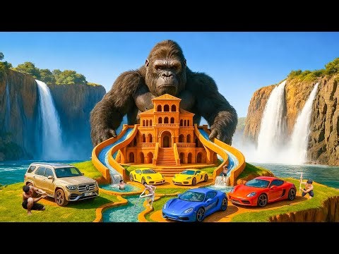 365 Days Building a Massive King Kong Water Park on a Desert Island Using Primitive Tools