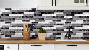 WENMER Kitchen Peel and Stick Backsplash Wallpaper, Waterproof Bathroom Wall Paper, Self Adhesive Removable Wallpaper for Kitchen Backsplash, Tile Contact Paper for Countertop, 17.7"x 1181"
