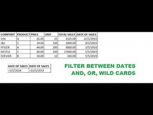 EXCEL ADVANCED FILTER BETWEEN DATES