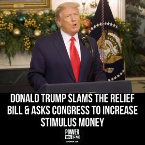27K views · 455 reactions | #PressPlay: #DonaldTrump does not want to sign off the latest #Covid relief package which would give Americans a $600 stimulus check! He also goes into DETAIL about how the $990 Billion deal will be reportedly distributed  #THOUGHTS ⁉️ (: TW) | Power 106 Los Angeles | Facebook