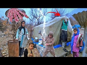 Nomadic life in the cold and rainy winter of Zagros|Striving for family warmth in the wild mountains