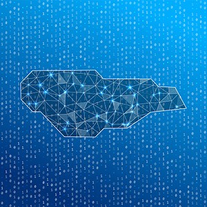 Netzwerkkarte von Buck Island Reef. Karte der digitalen Verbindungen...