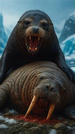 Walrus VS Sea lion #animalbattle