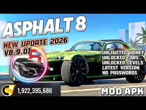 Asphalt 8 Mod Apk 8.9.0i Unlimited Money Unlocked Car 2026 Update!