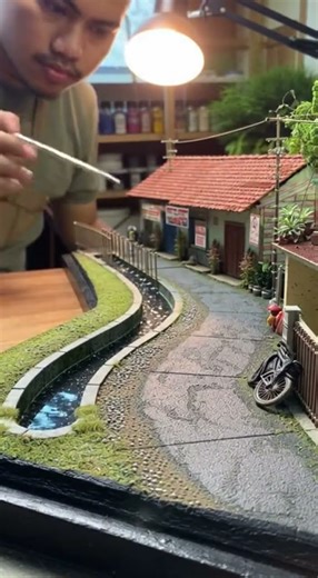 Crafting a Realistic Miniature Diorama: Street Scene with Water Effects