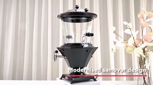 Electric Glass Samovar - Tea Maker Water Auto Shut Off Kettle Modern Design Overheat Boil-Dry Protection LED Temperature Glass Teapot (1 Liter) Large Kettle (3.2 Liters) (White)