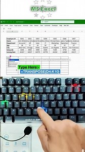 Transpose Formula in Excel #excel #excelwithvicky #exceltips #exceltricks