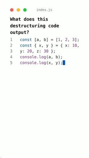 🤯 JavaScript Destructuring Secrets Revealed! #javascript #shorts #programming