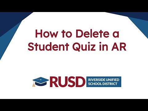 How to Delete a Student Quiz in AR