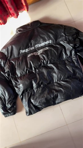Lather combination puffer jacket size-xl xxl #vintageboysbd @Taif Ahammed Bijoy @VINTAGE GIRLS.BD