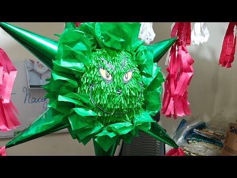Como hacer una piñata de Grinch con picos (Tutorial Completo)