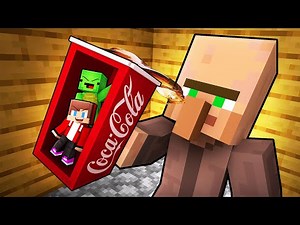 JJ and Mikey Hide Inside COCA COLA To Prank Villager in Minecraft (Maizen)