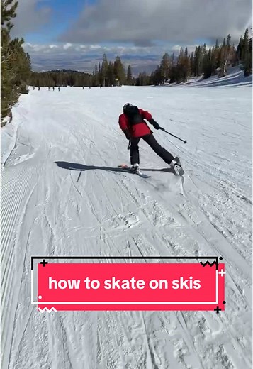Have you ever been stuck somewhere flat on your skis? You can always push yourself forward with both of your poles, but that’s slow and takes a lot of effort. Skating on your skis is faster and more efficient! Here’s a breakdown to help you learn how to skate to build speed on a flat surface, without wasting a ton of energy. #skiing #ski #skicoach #tipsandtricks #skilessons #skicoachkat