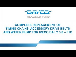 Complete replacement of timing chains, accessory drive belts, water pump for Iveco Daily 3.0 – F1C
