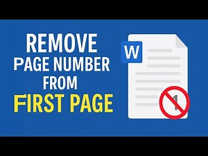 How to remove page number from First page in Word (Quick and Easy Guide)