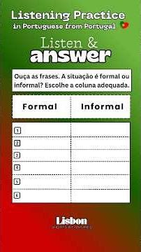 Listening Practice in Portuguese from Portugal. Lesson 4 #practicelisteningskills