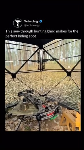 Technology on Instagram: "A see-through hunting blind is a specialized structure designed for hunters, providing concealment while offering excellent visibility of the surroundings. Unlike traditional hunting blinds, which can limit a hunter’s field of view, these blinds use advanced materials, such as one-way mesh or fabric, allowing the hunter to see out while remaining hidden from game animals. via Desolate Walker/ Douyin"