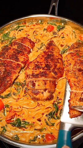 Would you try this tonight? Homemade Chicken pinky Spaghetti #food #pasta #spaghetti #foodshorts