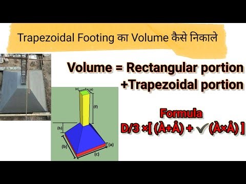 Trapezoidal Footing concrete volume calculation 