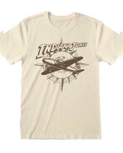 INDIANA JONES - Plane and Compass - Unisex T-Shirt (XL)
