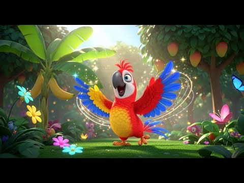 Polly Parrot’s Party Song | Animated Nursery Rhyme for Toddlers 🐦🎉