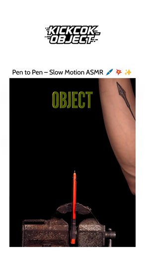 ASMR | EXPERIMENTS | FUN on Instagram: "Pen to Pen – Slow Motion ASMR 🖊️💥✨ There’s something strangely satisfying about watching two everyday objects collide in perfect slow motion… especially when it’s something as simple—but iconic—as a pair of pens. Under high-frame-rate capture, every tiny vibration becomes visible, every ripple of plastic flex turns into a miniature shockwave, and the moment of impact transforms into pure visual poetry. As the pens make contact, the force bends them like