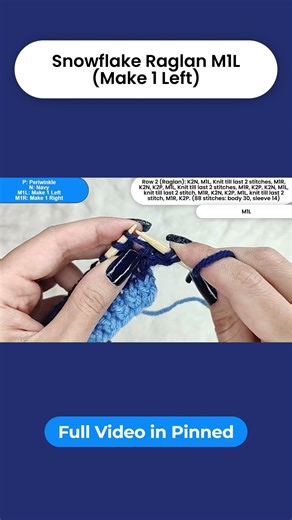 Snowflake Raglan: M1L (Make 1 Left)