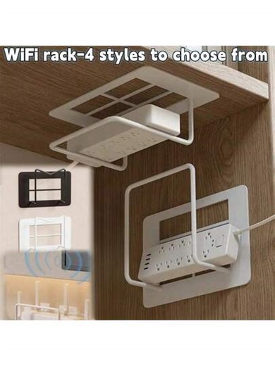 2pcs Fashionable Cast Iron Easy Install Wall Mount Router Bracket. Box Placement, Wifi Rack, Wifi Rack Fixture Wall-Mounted Set-Top Box, Wide Platform Cable Box Bracket, Easy Install Power Strip And Modem Display Top Rack, Router Storage Rack, Router Placement Rack Wifi Rack, Fixture Wall-Mounted Set-Top Box Bracket | SHEIN