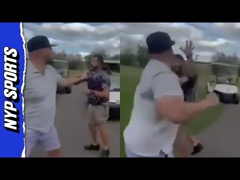 Drunk (probably) golfer picks a fight with the wrong dude.