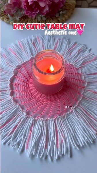 Cozy and cute table mat🥺||#tablematdesign #tablemats #tablemat #roomdecorideas #diy #woolart #craft