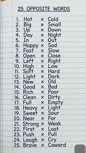 Learn 25 Opposite Words Easily! 📝✨ #shorts #education #englishgrammar #grammar