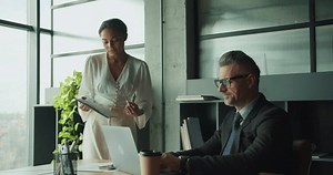 Businesswoman Discussing Data Executive Man Stock Footage Video (100% Royalty-free) 3771489745 | Shutterstock