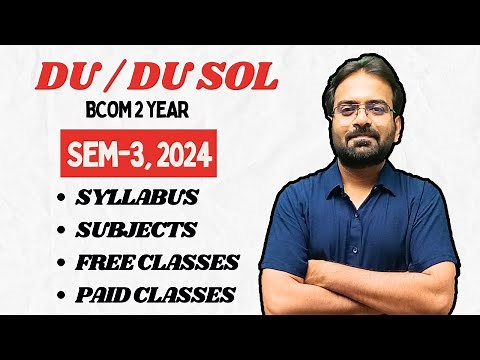 DU Sol / DU BCom Sem 3rd | Syllabus | Subjects | Free Lectures