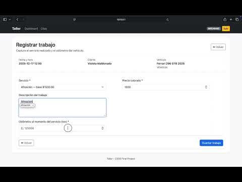 My CS50 Final Project "Mechanical Workshop Manager".