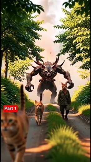 monster 👹 attacked the cat🙏 family #shorts