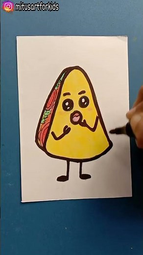 how to draw quesadilla | draw cute things #shorts