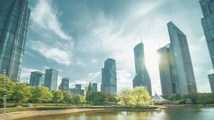 park in lujiazui financial center, Shanghai, China