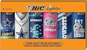 BIC Special Edition Dallas Cowboys Series Maxi Pocket Lighters, Assorted 6-Pack