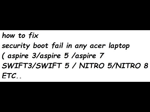 how to fix security boot fail in acer