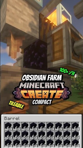 Compact Obsidian Farm Minecraft Create #minecraft #createmod