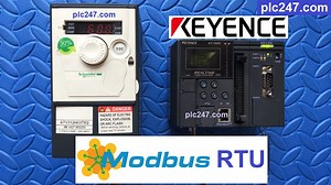 ATV312 Schneider VFD "Modbus RTU" PLC Keyence Tutorial - plc247.com