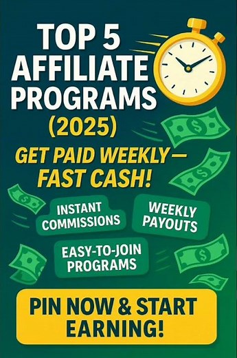Top 5 affiliate programs to do affiliate marketing with and earn money.