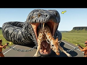 Rescue Team Saves Giraffe From Giant Python Thanks to Smart Dog🐕‍🦺