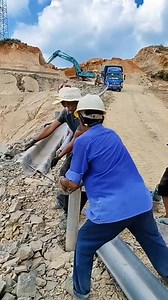 Manual installation process of highway guardrail | when work time